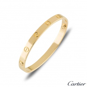 Cartier Yellow Gold Plain Love Bracelet Size 18 B6035518 Cartier Yellow Gold Plain Love Bracelet Size 18 B6035518